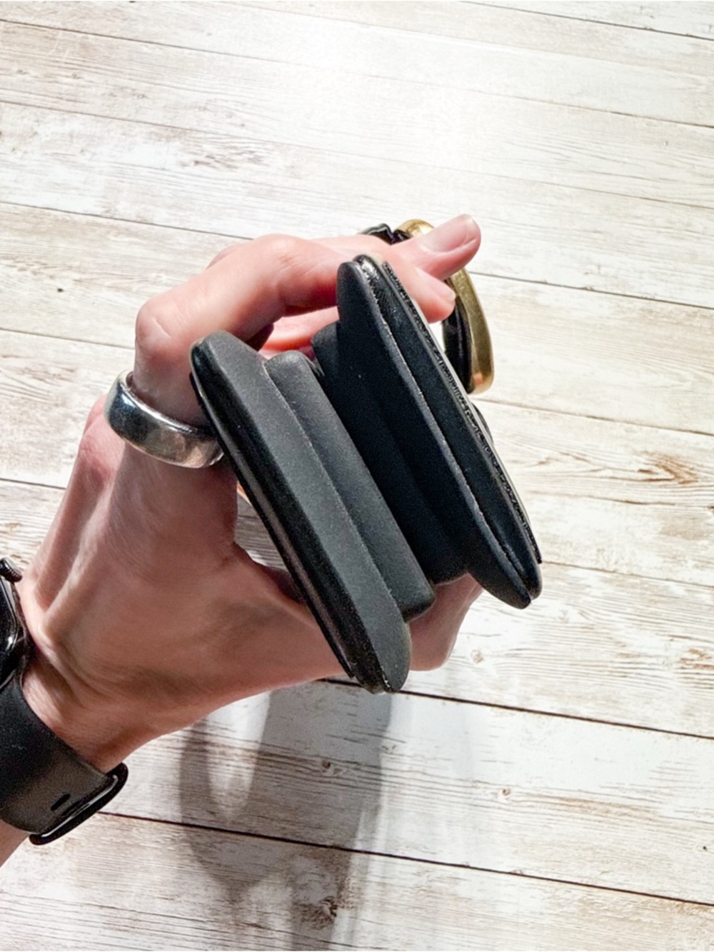 NEW Jeffery Campbell Linques 2 Sandal in Black & Gold Leather Size 9 - Picture 7 of 10